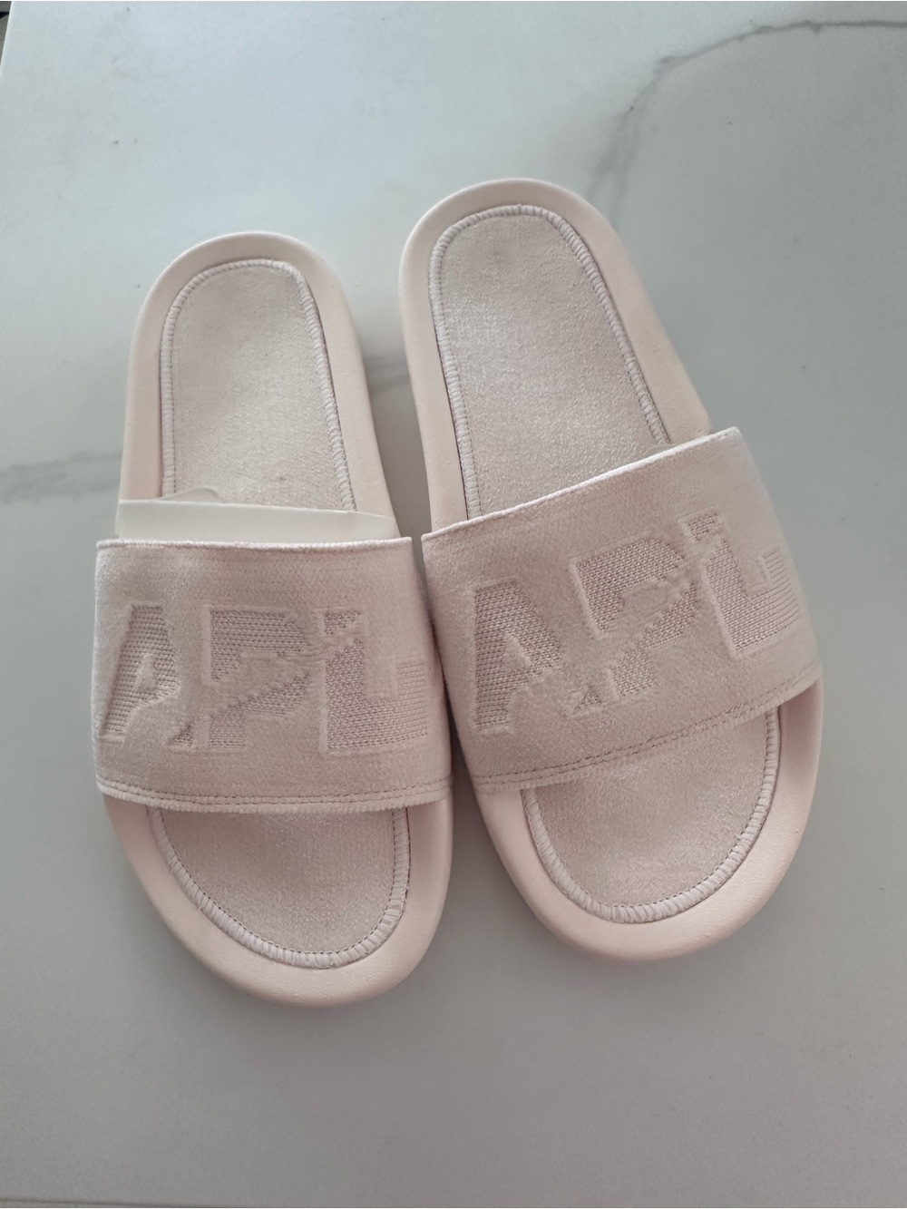 APL Suede Slide Sandals in Light Pink